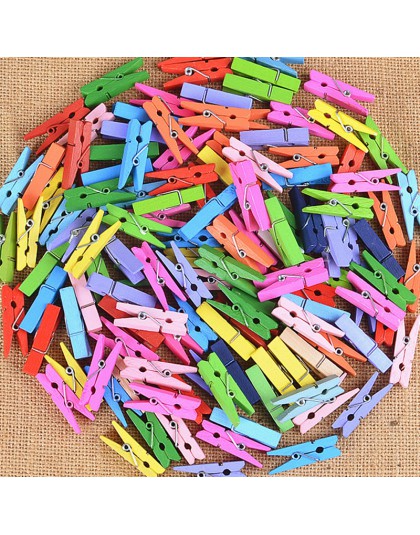 50 sztuk Mini kolorowe klamerka artykuły biurowe zdjęcie Memo Peg Pin DIY Craft pocztówka dekoracji długość 2.5 cm
