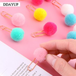 10 sztuk/zestaw śliczne Hairball różowe złoto klip modelowania spinacz do papieru moda biuro biznes pani styl biurowy zestaw pap