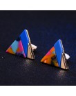 SUKI moda Korea styl trójkąt klip na kolczyki bez Piercing dla dziewczyn strona śliczne kolorowe wspólnego bez otworu klip do uc