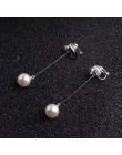 Korea styl moda śliczne bigiel klipsy nie Piercing modelki długie perłowe bez otworu na ucho biżuteria kobiety kolczyki