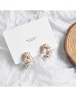 MENGJIQIAO 2019 New Vintage japonia koreański Hoop kolczyki dla kobiet Handmade słodki symulowane Pearl Circle shape biżuteria P