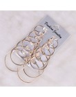 12 par Hoop zestaw kolczyków duże koło kolczyki moda biżuteria dla kobiet dziewczyn Steampunk ucha klip koreański kolczyki 2019