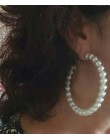 Moda symulowane Pearl komunikat duże kolczyki małe kółka dla kobiety przesadzić koło kolczyki osobowość klub nocny biżuteria