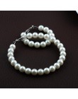 Jisensp nowy Pearl Hoop kolczyki dla kobiet wyolbrzymia Oversize Pearl koło kolczyki kolczyki moda europa klub nocny biżuteria
