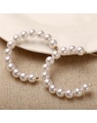 17KM Oversize perła Hoop kolczyki dla kobiet dziewczyny wyjątkową skręcone duże kolczyki koło kolczyki Brinco komunikat biżuteri