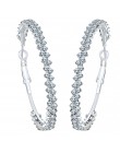 17KM moda Oversize koło Hoop kolczyki dla kobiet dziewczyna nowe geometryczne kryształowe okrągłe kolczyki Brincos Party biżuter