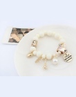 New Arrival Moda Wrap Cuff Charms Kryształ symulowane Pearl Koraliki Serca Elastyczna Siła Bransoletka Dla Kobiet Biżuteria Sprz