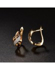 XIAGAO nowy projekt złoty kolor urok obręcz z kryształem austriackim kolczyki błyszczące Rhinestone delikatne kolczyki biżuteria