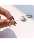SRCOI Trendy złoty kolor srebrny grube kolczyki hoop kolczyki okrągłe koło geometryczne Huggie kolczyki minimalistyczny Mini mał