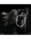 BLIJERY moda Rhinestone duże koło kolczyki Big Hoop kolczyki srebrny kolor kryształ okrągły Hoop kolczyki dla kobiet biżuteria
