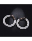 RscvonM Brand New Design moda urok obręcz z kryształem austriackim kolczyki geometryczne okrągłe błyszczące rhinestone duży kolc