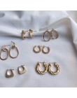 MENGJIQIAO 2019 Punk prosta konstrukcja z matowego metalu Hoop kolczyki dla kobiet oświadczenie biżuteria nieregularne koło Brin