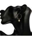 Nowe mody osobowości proste Pentagram Hoop kolczyki kobiece akcesoria gwiazda Brincos popularne biżuteria hurtowych prezent EB20