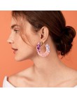 2019 gorąca sprzedaż akrylowe Hoop kolczyki dla kobiet duże koło octan żywica geometryczne oświadczenie obręcze moda Za biżuteri