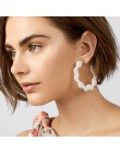 2019 gorąca sprzedaż akrylowe Hoop kolczyki dla kobiet duże koło octan żywica geometryczne oświadczenie obręcze moda Za biżuteri