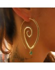 Nowe mody geometryczne Vortex koło zębate spiralne Hoop kolczyki dla kobiet w stylu Vintage Ear Bijoux dynda Brincos Party biżut