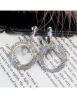 Nowy projekt kreatywny biżuteria wysokiej jakości eleganckie kolczyki kryształowe okrągłe złote i srebrne kolczyki wedding party