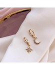 2019 New Arrival moda klasyczne geometryczne kobiety dynda kolczyki asymetryczne kolczyki z gwiazda i księżyc kobiet koreański b