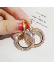 Nowy projekt kreatywny biżuteria wysokiej jakości eleganckie kolczyki kryształowe okrągłe złote i srebrne kolczyki wedding party