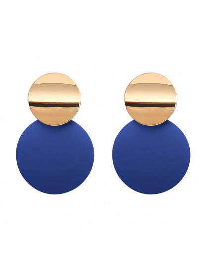 Modne kolczyki 2019 metalowe okrągłe geometryczne kolczyki dla kobiet kolczyki wiszące Drop kolczyk nowoczesna biżuteria Pun