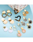17KM nowy geometryczne koreański kolczyki dla kobiet 2019 duży okrągły serce złoty kolczyk wiszący boże narodzenie moda czeski b