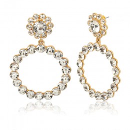 AENSOA modny kryształ okrągły wisiorek kropla kolczyki dla kobiet moda Pearl Charm komunikat biżuteria kolczyki ślubne kobiet 20