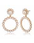 AENSOA modny kryształ okrągły wisiorek kropla kolczyki dla kobiet moda Pearl Charm komunikat biżuteria kolczyki ślubne kobiet 20