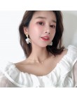 Koreański biały powłoki kwiat płatek spadek kolczyki dla kobiet 2019 nowe oświadczenie pendientes Trendy biżuteria