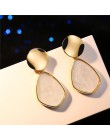 Jeśli ty koreański Vintage geometryczne dynda kolczyki dla kobiet okrągłe złote serce kolor moda spadek kolczyki brincos biżuter