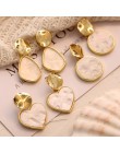 Jeśli ty koreański Vintage geometryczne dynda kolczyki dla kobiet okrągłe złote serce kolor moda spadek kolczyki brincos biżuter