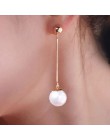 Koreański symulowane perły długi Tassel Bar spadek kolczyki dla kobiet OL styl słodkie dynda Brincos Party biżuteria prezent hur