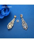 Mecresh kryształowe ślubne spadek kolczyki dla kobiet srebrny czarny złoty kolor koreański dla nowożeńców dynda kolczyk 2019 mod