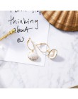 JCYMONG 13 w stylu morskim kolczyki z muszelką dla kobiet złoty kolor srebrny powłoki metalowe Cowrie oświadczenie kolczyki 2019