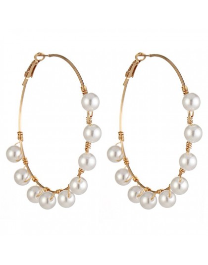 Solememo 2019 nowe duże koło okrągłe spadek kolczyki dla kobiet imitacja perły kolczyk biżuteria Bijoux prezenty hurtownie E5478