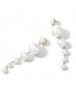 Modny elegancki stworzony Big symulowane długie kolczyki perłowe perły String oświadczenie spadek kolczyki dla kobiet Wedding Pa