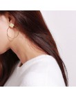 Nowa moda okrągły dynda spadek koreański kolczyki dla kobiet geometryczne okrągłe serce złoty kolczyk biżuteria ślubna