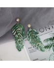 JURAN 2019 nowy długi dynda żywica zielone liście kolczyki party biżuteria akcesoria handmade moda akrylowe kolczyki dla kobiet