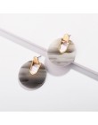 Kolorowa żywica akrylowe okrągłe Dangle kolczyki dla kobiety unikalna konstrukcja w kształcie litery U oświadczenie abalone kolc