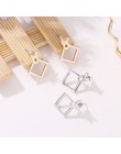 Moda biżuteria śliczne trójkąt Dangle kolczyki pani kwadratowe kolczyki unikalna konstrukcja małe geometryczne kolczyki pani pre