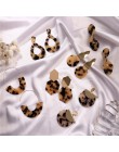 Czechy z żywicy akrylowej spadek kolczyki kobiety Leopard Print okrągły dynda kolczyki Boho moda damska biżuteria kolczyki 2019 