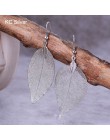 2018 moda długie kolczyki w stylu boho unikalne naturalne prawdziwe liście duże kolczyki dla damska biżuteria na prezent oorbell
