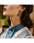 2019 nowy w stylu Vintage kwiat okrągłe wafel oświadczenie geometryczne kolczyki dla kobiet moda biżuteria spadek kolczyki hurto