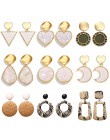 17KM New Gold Korean Earrings 2019 For Women Lover Fashion Drop Round Heart Dangle Earring Wedding Geometric Jewelry Wholesale