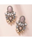 Różowy kamień kryształ kwiat kropla kolczyki dla kobiet moda złote cyrkonie kolczyki nowoczesne biżuteria prezent