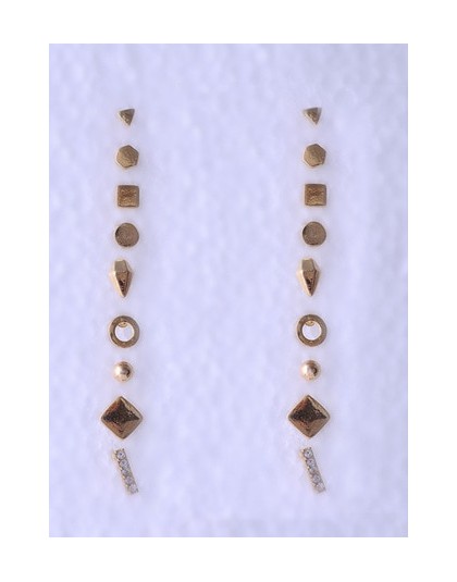 9 par/zestaw złoto srebro kryształ zestaw kolczyków kobiet kobiet okrągłe małe geometryczne kolczyki dla Party prezent hurtownie