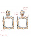 KMVEXO Vintage metalowe kolczyki oświadczenie dla kobiet 2018 nowy różowy niebieski kryształ moda wypadania Dangle kolczyki biżu