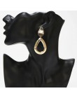 W stylu Vintage kropla wody owalne dynda spadek kolczyki dla kobiet złoty kolor geometryczne kolczyki metalowe wiszące moda biżu