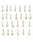 1 sztuka złoto srebro 2 kolor wyczyść cz 26 początkowe urok koło dynda spadek kolczyki spersonalizowane nazwa list alfabet kolcz