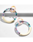 ZA 2019 Bohemia kolorowe akrylowe spadek kolczyki dla kobiet w stylu Vintage żywica koło oświadczenie zwisają kolczyk damska biż