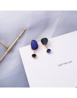 MENGJIQIAO 2019 gorąca sprzedaż 30 styl niebieski kolor moda eleganckie geometryczne Dangle kolczyki dla kobiet śliczne Pendient